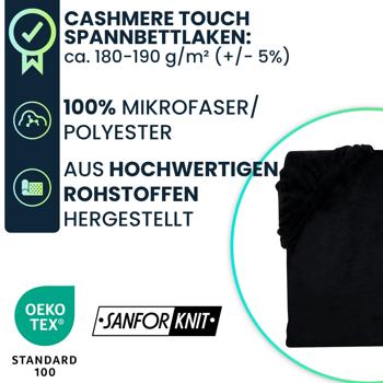 Preview: Kuscheliges Spannbettlaken 140-160x200 cm, OEKO-TEX: Cashmere Touch Qualität für Matratzen - weich, hautsympathisch & atmungsaktiv