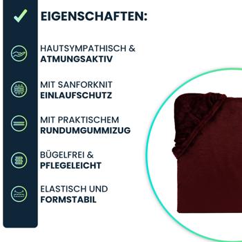 Preview: Kuscheliges Spannbettlaken 180-200x200 cm, OEKO-TEX: Cashmere Touch Qualität für Matratzen - weich, hautsympathisch & atmungsaktiv