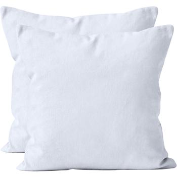 Housses de Coussin Lot de 2 40x40 Blanc – Housses en Coton de Haute Qualité pour Coussins Décoratifs, de Lit & de Canapé – Durables, Faciles d’Entretien & avec Fermeture Éclair