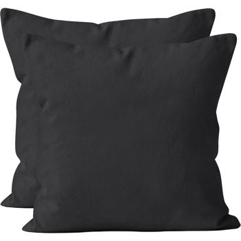 Set di 2 federe per cuscino 80x80 nero – federe in cotone di alta qualità per cuscini decorativi, da letto e da divano – resistenti, facili da curare e con cerniera