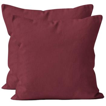 Kissenbezug 2er-Set 40x40 Bordeaux - Hochwertige Mikrofaser Kissenhüllen für Deko, Bett & Sofakissen - Hautsympathisch, pflegeleicht & mit Reissverschluss