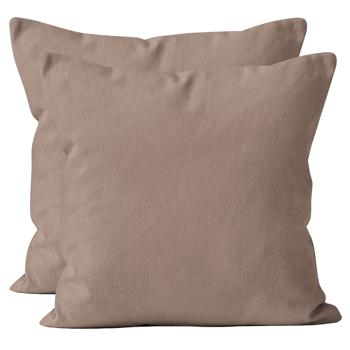 Kissenbezug 2er-Set 40x40 Nougat - Hochwertige Mikrofaser Kissenhüllen für Deko, Bett & Sofakissen - Hautsympathisch, pflegeleicht & mit Reissverschluss