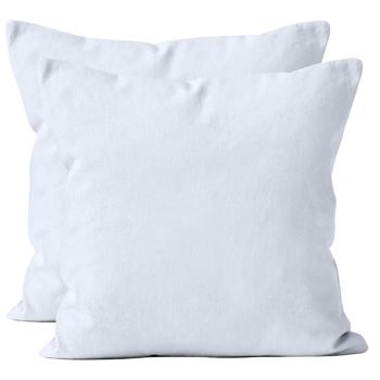 Set de 2 taies d’oreiller 80x80 blanc – housses de coussin en microfibre de haute qualité pour coussins déco, de lit et de canapé – douces pour la peau, faciles d’entretien et avec fermeture éclair