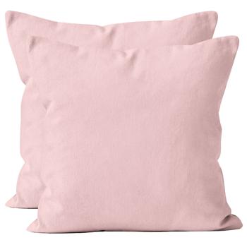 Kissenbezug 2er-Set 80x80 Rosa - Hochwertige Mikrofaser Kissenhüllen für Deko, Bett & Sofakissen - Hautsympathisch, pflegeleicht & mit Reissverschluss