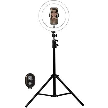 Preview: Ring Light LED Pro 26 cm - Éclairage Parfait Photos & Vidéos - Trépied Réglable 55-160 cm - 10 Niveaux Intensité - 3 Températures Couleur - Déclencheur Bluetooth Preview: Ring Light LED Pro 26 cm - Éclairage Parfait Photos & Vidéos - Trépied Réglable 55-160 cm - 10 Niveaux Intensité - 3 Températures Couleur - Déclencheur Bluetooth
