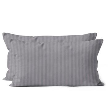 Pillowcase set of 2, 40x80 cm, OEKO-TEX – high-quality microfibre pillow covers – skin-friendly, easy-care & with zip – grey