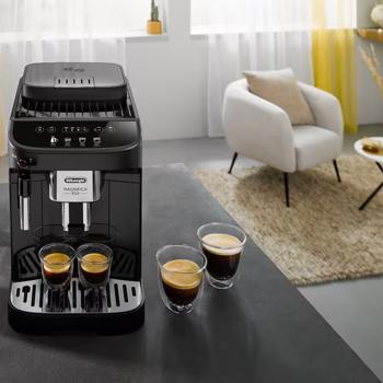 Preview: DeLonghi Magnifica Evo machine à café automatique noire – machine à café performante avec moulin conique et mousseur à lait pour la maison