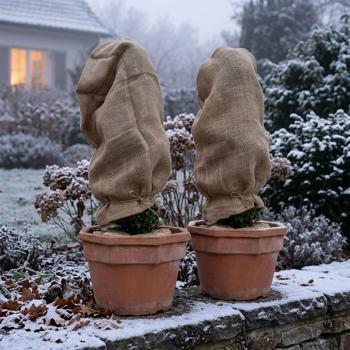 2er-Set Robuster Winterschutz-Jutesack 50x80cm für Pflanzen & Rosen, umweltfreundlich, extrem strapazierfähig, wiederverwendbarer Frostschutz