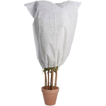 Preview: Winterschutz-Vlieshaube mit Reissverschluss & Kordelzug für Pflanzen (60 x 80 cm, Ø 38 cm) – der perfekte Kälteschutz für Topfpflanzen