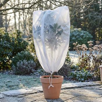 Winter protection fleece hood with zip & drawstring for plants (80 x 120 cm, Ø 50 cm) – the perfect cold protection for potted plants