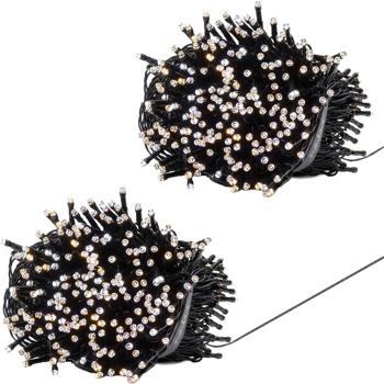 Preview: Lot de 2 guirlandes lumineuses LED Wi‑Fi avec 400 LED de blanc chaud à blanc froid – commande via app, commande vocale, intensité réglable, minuterie – Pour l’extérieur IP65, câble d’alimentation 5 m