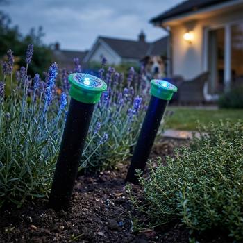 Set of 2 effective ground spike animal repellers against voles, moles, ants, snakes & wild animals – Protection for garden & lawn