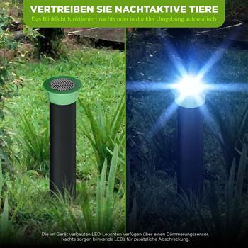 Preview: 2er-Set Effektiver Tiervertreiber Erdspiess gegen Wühlmäuse, Maulwürfe, Ameisen, Schlangen & Wildtiere - Schutz für Garten & Rasen