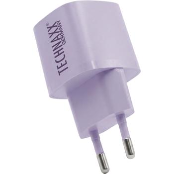Preview: 30W GaN mini fast charger: 6x faster charging, USB C & A power adapter – powerful compact charger, purple