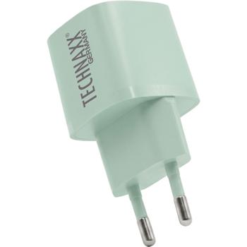 Preview: 30W GaN mini fast charger: 6× faster charging, USB‑C & USB‑A power adapter – powerful compact charger, green