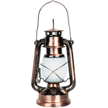 Preview: Lampe-tempête LED effet flamme bronze 25 cm - Ambiance chaleureuse sans feu ni suie pour balcon jardin camping - Fonctionne à piles