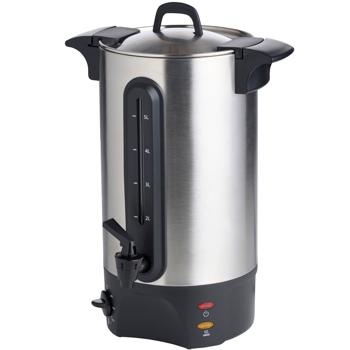Preview: Mulled wine urn 5L with tap, stainless steel housing, 1300W – A hot drink dispenser for parties, mulled wine, coffee & punch – Perfect enjoyment