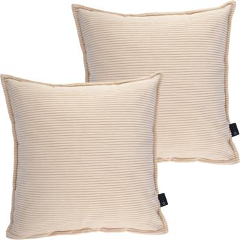 Preview: Set of 2 heating cushions 45 x 45 cm for back, shoulders & neck: Comfortable, electric and warm – cosy heat cushion with power bank, beige