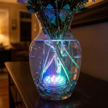 Preview: Unterwasser LED-Licht RGB mit Fernbedienung, wasserdicht IP68 bis 1 m, Farbwechsel mit 4 Modi, dimmbar, inkl. 3x AAA Batterien, Dekolicht