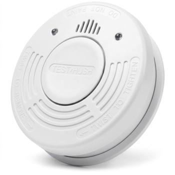 Détecteur de fumée avec batterie au lithium, jusqu’à 10 ans, détecteur de fumée conforme à la norme EN 14604, 85 dB, mémoire d’alarme, bouton de test, fixation incluse