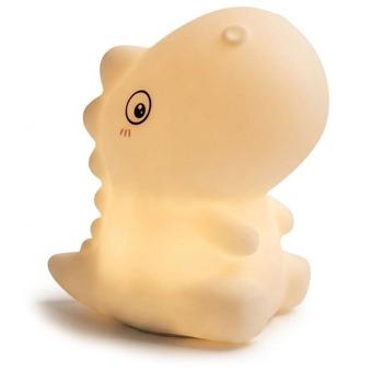 Veilleuse T-Rex en silicone, veilleuse LED dinosaure pour enfants rechargeable, blanc chaud & changement de couleur RGB, minuterie 3 h, commande par tapotement, USB‑C