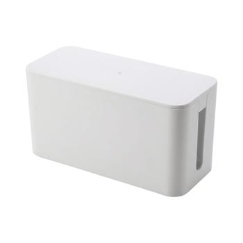 Kabelmanagement Box S für 3-fach Steckdosenleisten, Kabelbox zum Verstecken von Steckdosenleiste und Netzteilen, weiss, kompakt