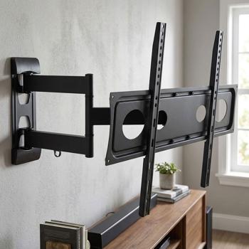 Preview: TV Wandhalterung L schwenkbar und neigbar für Fernseher von 32 bis 85 Zoll, bis 40 kg, VESA 200x200 bis 600x400, Wandabstand 55-440 mm