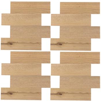 Preview: Self‑adhesive tile stickers, light wood‑grain – 4 pieces, 25×25 cm SPC wall tiles, waterproof – tiles for kitchen and bathroom walls