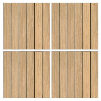 Preview: Self-adhesive tile stickers, wood effect – 4 pieces, 25 × 25 cm SPC wall panels, waterproof – tiles for kitchen and bathroom walls