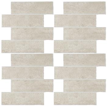 Preview: Self‑adhesive tile stickers, stone beige – 4 pieces, 25x25 cm SPC wall tiles, waterproof – tiles for kitchen and bathroom walls