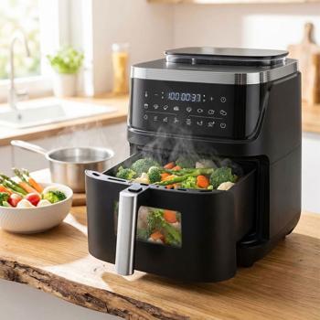 Steam air fryer with 7-litre basket, 3-in-1 multifunction appliance for air frying, steam cooking & combi cooking with self-cleaning
