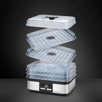 Preview: Professional food dehydrator with 5 levels & 3,500 cm² drying surface, quiet dehydrator 40–70 °C, dehydrator with 1–48 h timer for fruit & beef jerky, incl. recipes