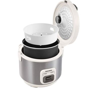 Preview: Professional 2‑litre rice cooker with keep-warm function & steaming insert – compact steamer for rice, vegetables, fish & meat