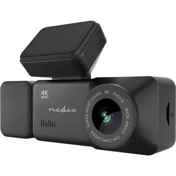 Preview: 4K dashcam with interior camera and GPS, dual car camera front and interior with 3.16-inch display, Wi‑Fi, night vision, parking mode, loop recording, black