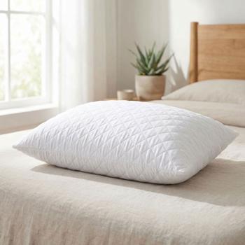 Memory foam pillow 50x70 cm, medium firm, breathable quilted microfibre, adapts to head & neck, for side, back & stomach sleepers