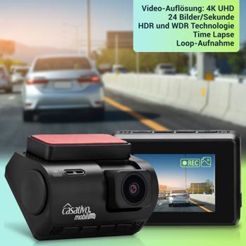 Preview: Dashcam 4K-UHD KFZ mit GPS, Autokamera -  Nachtsicht in Farbe, Sony Farbsensor, G-Sensor, WDR Wide Dynamic Range, WLAN & App, FarbDisplay, 140°