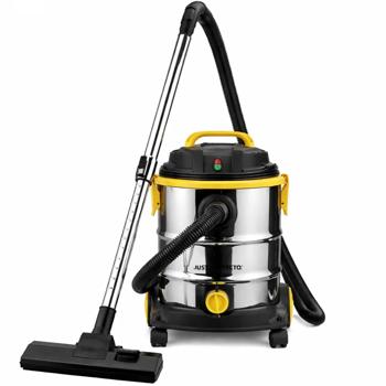 Preview: Pro wet and dry vacuum cleaner, 1200 W, 25 L stainless steel tank, HEPA filter, blowing function, telescopic tube, for home, garage & workshop
