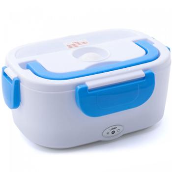 Preview: Electric lunch box 1.5 L with 2 compartments & stainless-steel insert, 3‑in‑1 for socket, 12 V car & 24 V truck, portable food warmer with bag