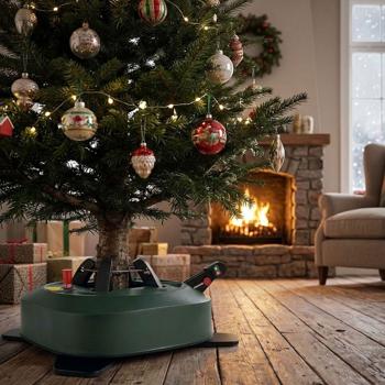 Preview: Christbaumständer für Bäume bis 3 m mit Fusshebel, 4,1 L Wassertank & Wasserstandsanzeige - stabiler Tannenbaumständer für Weihnachten