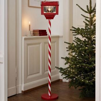 Preview: Wunderschöner Deko LED Briefkasten: 150 cm mit Schnee, Musik & Licht für Innen - Magische Weihnachtsdeko, Batterie & USB-C