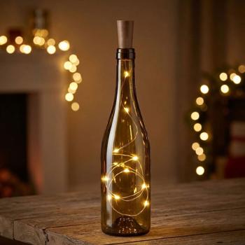 Flaschenkorken 8 LED mit Timer: Vielseitige LED-Flaschenbeleuchtung für Bar, Events & Deko - ideal als Dekoration, Geschenk & Partylicht