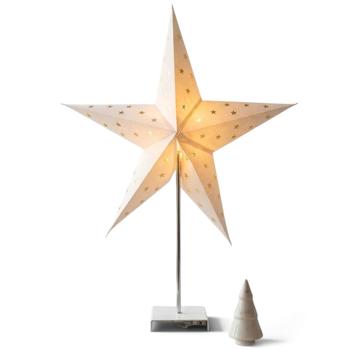 Preview: LED Leuchtstern mit Timer und Metallfuss: grosser Weihnachts- und Fensterstern stehend für moderne Weihnachtsbeleuchtung IP20, Ø60cm