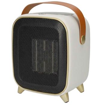 Preview: Chauffage soufflant céramique 1200 W au design rétro, chauffage PTC silencieux avec thermostat, minuteur, écran LED et mode ventilation pour des pièces jusqu’à 12 m²