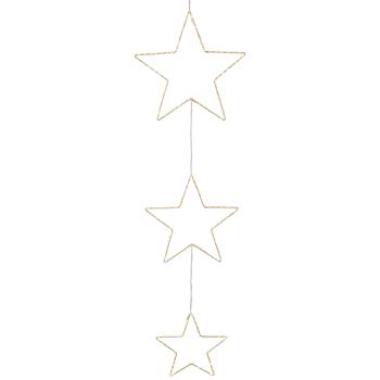 Preview: Elegante 3 LED Sterne zum Aufhängen, 180 warmweisse Lichter, Batterie mit Timer, Deko für Fenster & Weihnachten, weiss
