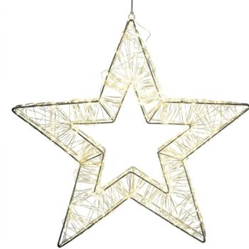 Preview: LED Weihnachtsstern 50 cm mit 860 LEDs warmweiss, Drahtgeflecht Stern mit Timer, IP44 für innen & aussen, 5 m Zuleitung, Weihnachtsbeleuchtung