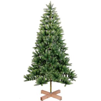 Preview: Künstlicher Weihnachtsbaum 180 cm mit über 900 Spitzen, Ø 109 cm, klappbare Äste, Holzständer, Tannenbaum wiederverwendbar, schnell aufgebaut