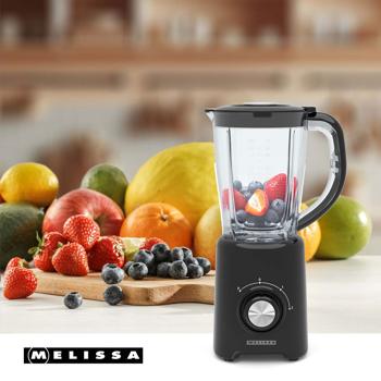 Preview: Standmixer 800 W mit 1,5 L Behälter, 4 Edelstahlklingen, 2 Stufen & Pulsfunktion, Smoothie Mixer spülmaschinenfest, schwarz