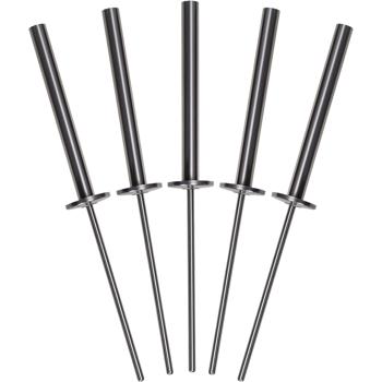Preview: Stainless steel torch holders, set of 5 with ground spike, rustproof holder for garden torches and wax torches, with drip tray, for garden and events