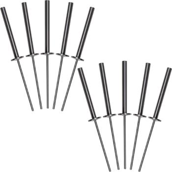 Preview: Stainless steel torch holders, set of 10 with ground spike, rust-free holders for garden torches and wax torches, with drip tray, for garden and events