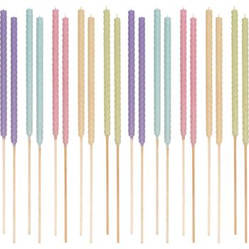 Garden wax torches, set of 20, colourful, 70 cm wax torches with wooden stake and cotton wick, approx. 3 h burn time, outdoor torches in pastel colours